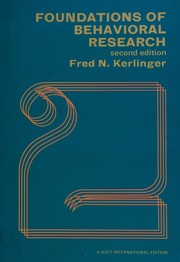 Foundations of behavioral research