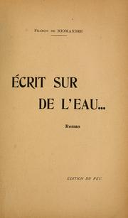 Écrit sur de l'eau...
