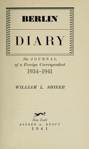 柏林日记: 二战驻德记者见闻 1934-1941