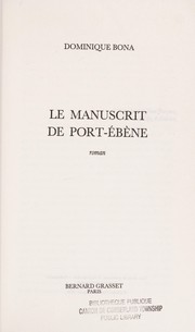 Le Manuscrit de Port-Ébène